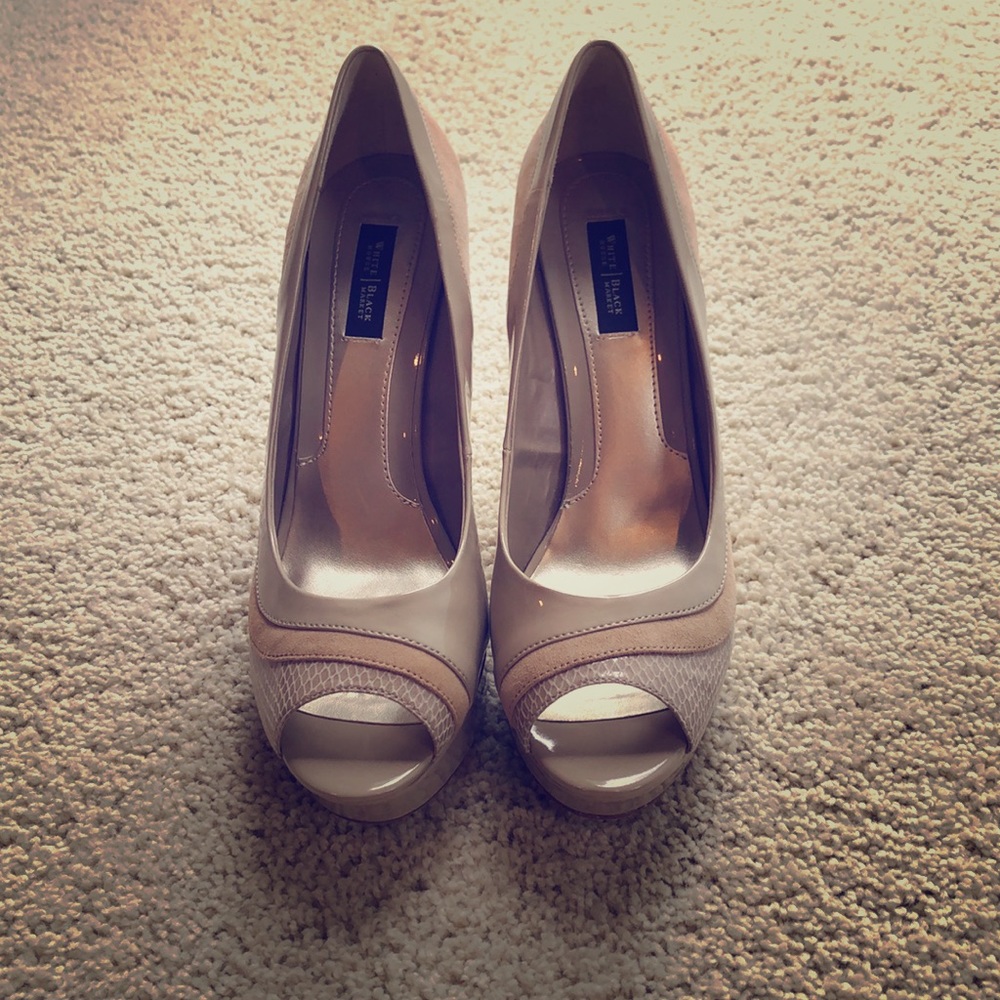 White House Black Market Leather Nude Shoes